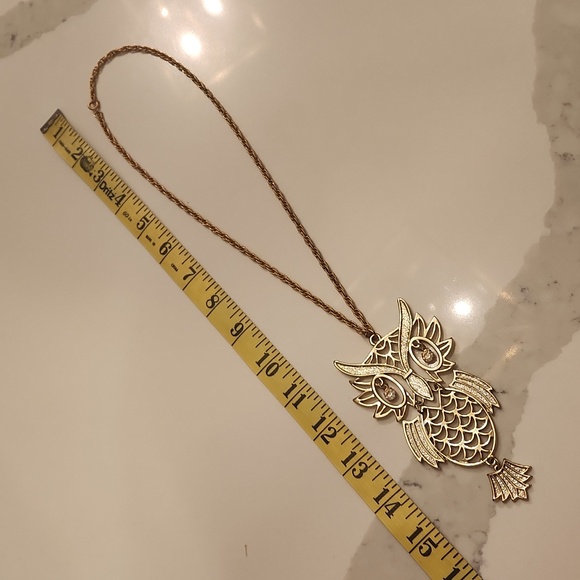 Vintage Articulated Large Owl Necklace - Picture 3 of 6